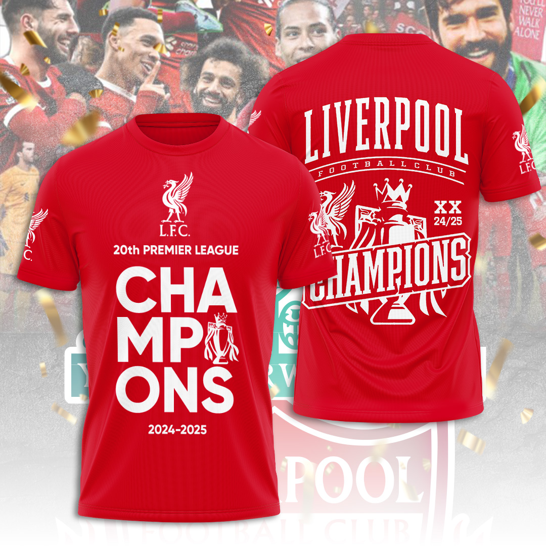Liverpool Fc 2025 Premier League Champions 3D Shirt