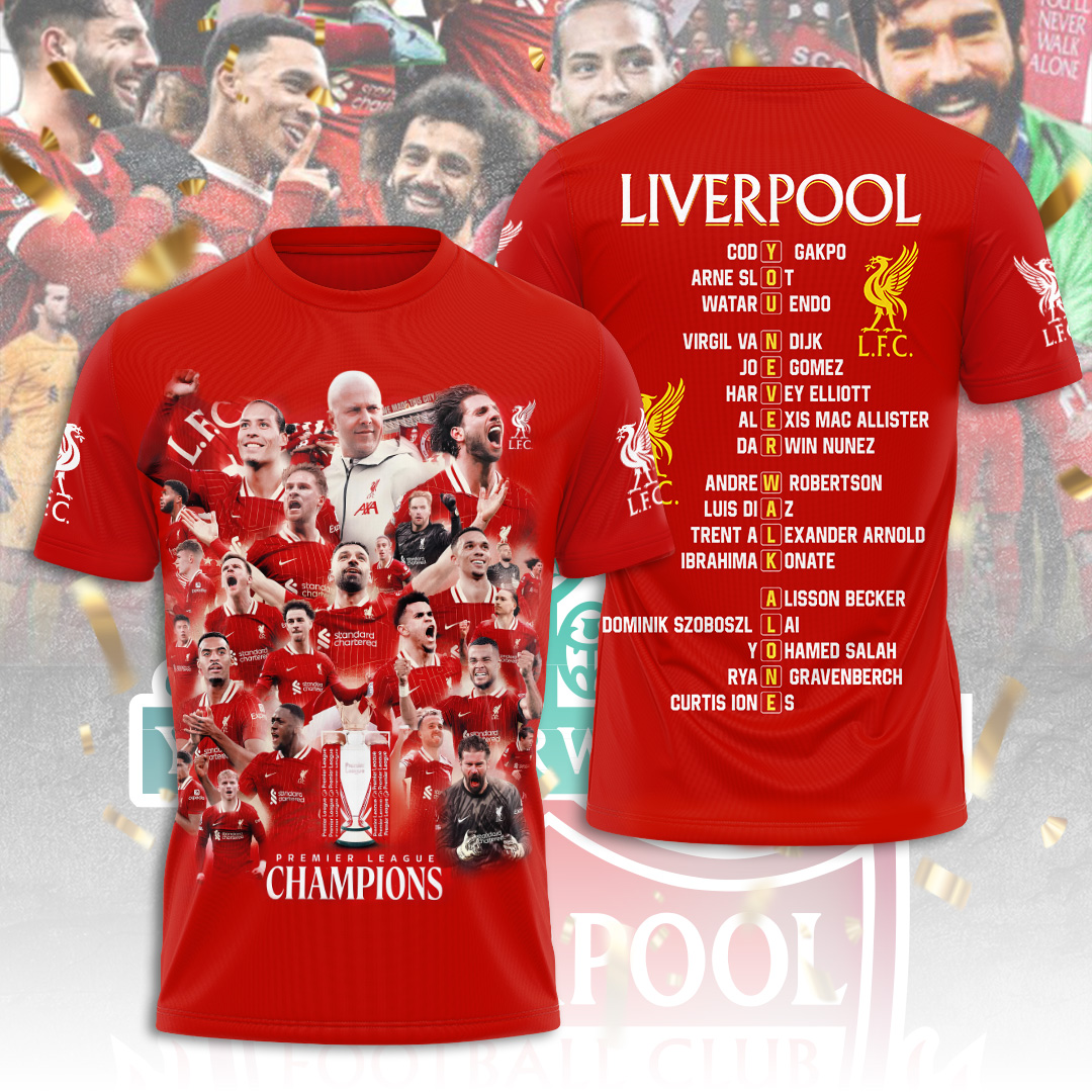 Liverpool Fc 2025 Premier League Champions 3D Shirt