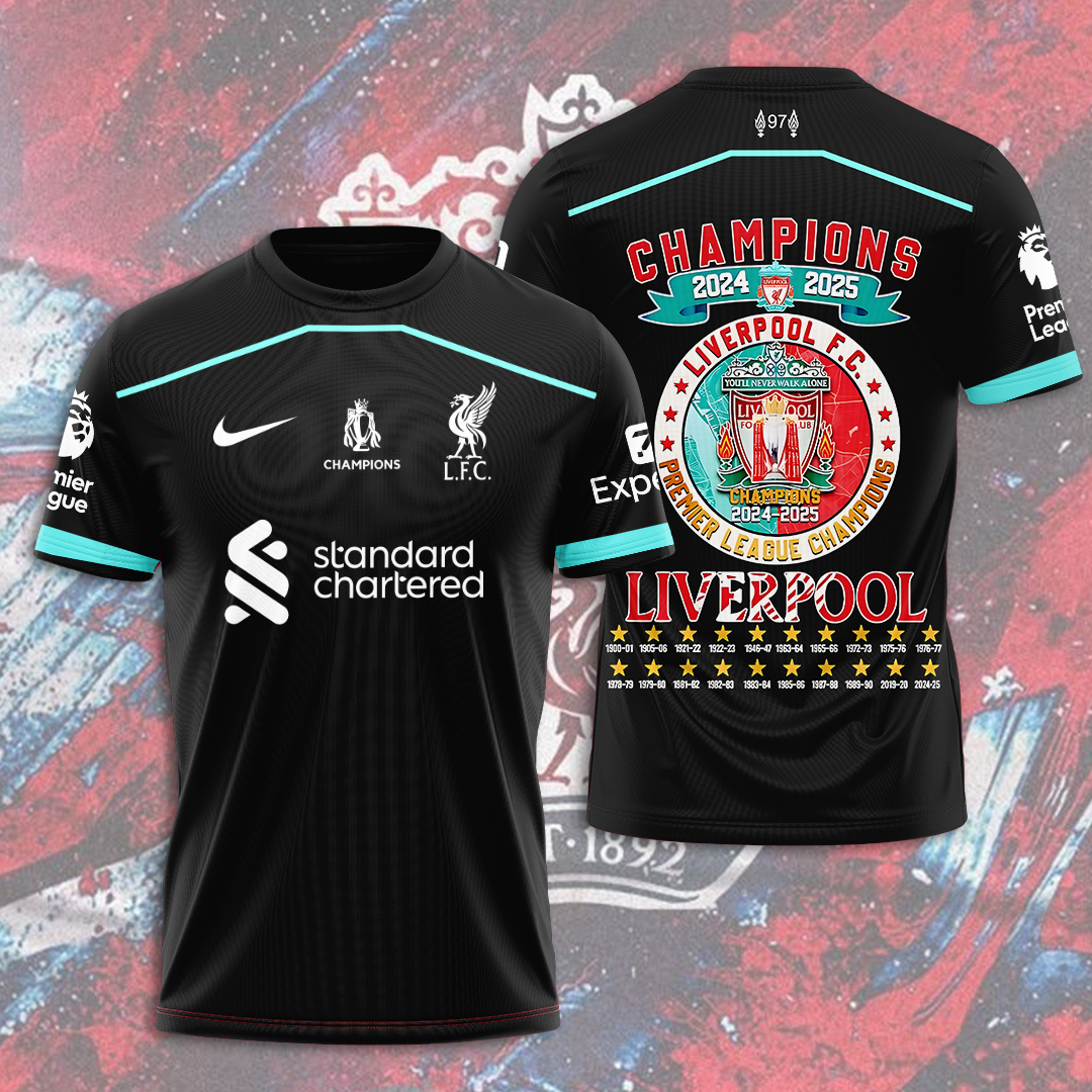 Liverpool Fc 2025 Premier League Champions 3D Shirt