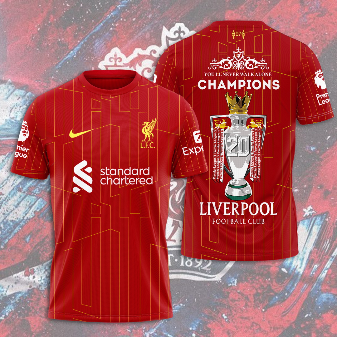 Liverpool Fc 2025 Premier League Champions 3D Shirt