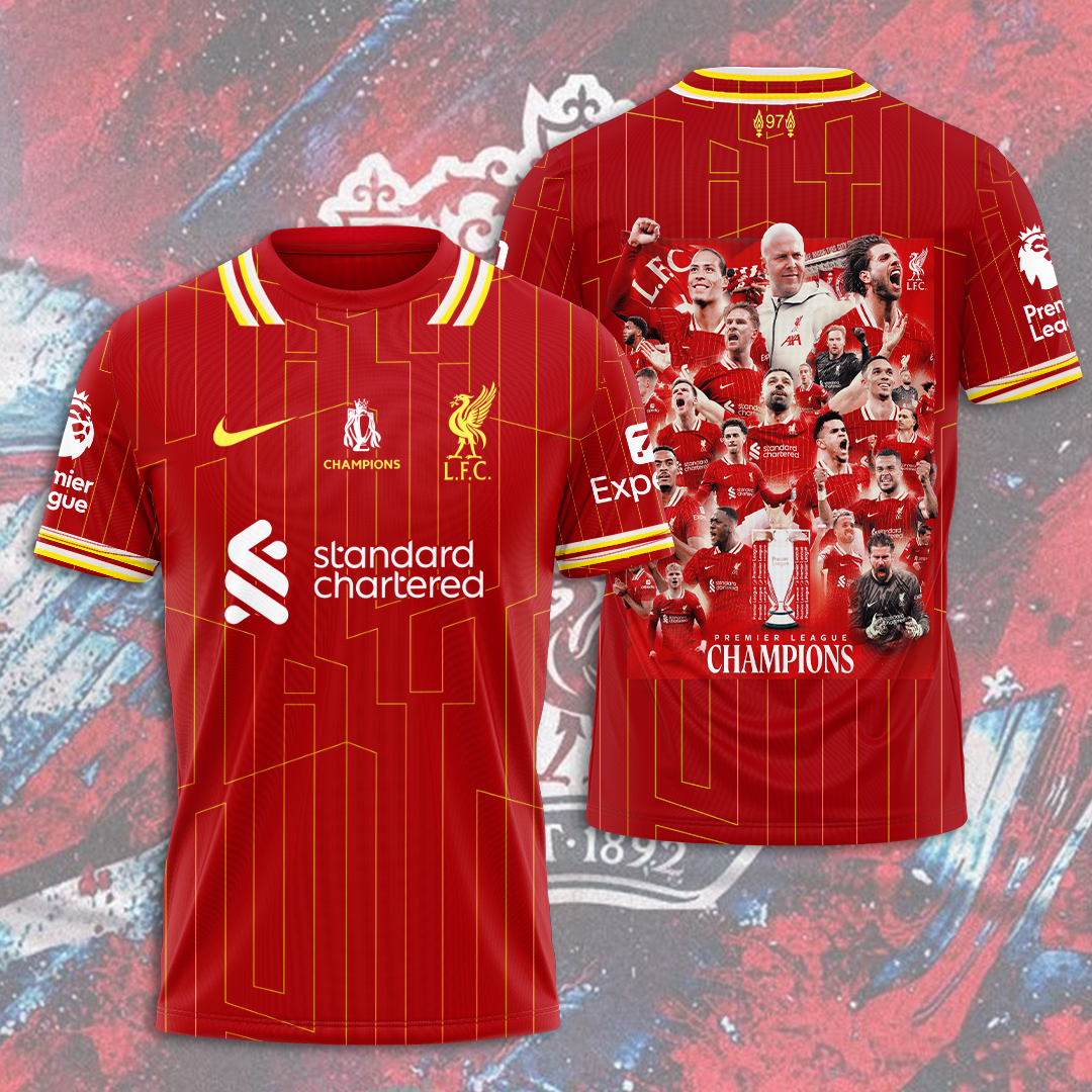 Liverpool Fc 2025 Premier League Champions 3D Shirt