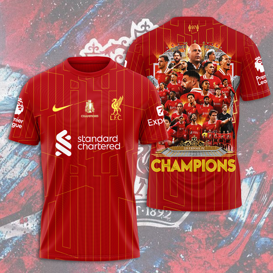 Liverpool Fc 2025 Premier League Champions 3D Shirt
