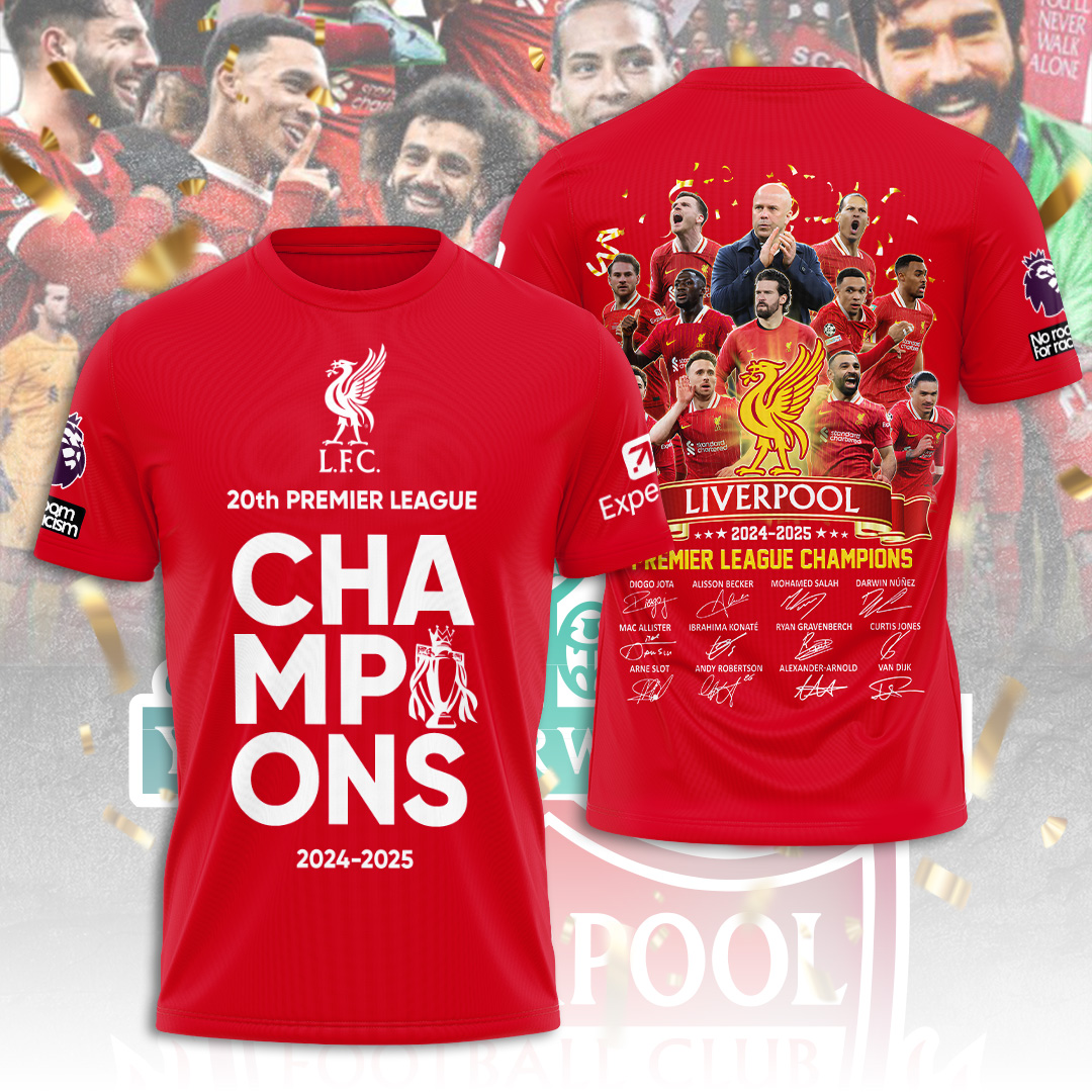 Liverpool Fc 2025 Premier League Champions 3D Shirt
