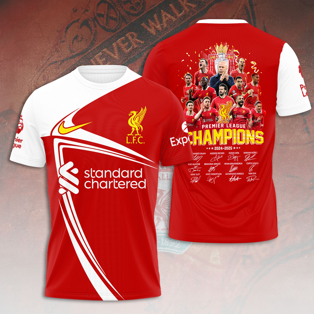 Liverpool Fc 2025 Premier League Champions 3D Shirt