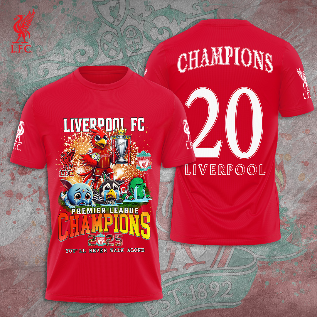 Liverpool Fc 2025 Premier League Champions 3D Shirt
