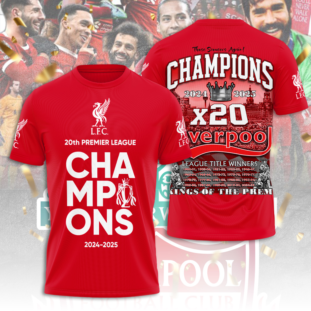 Liverpool Fc 2025 Premier League Champions 3D Shirt