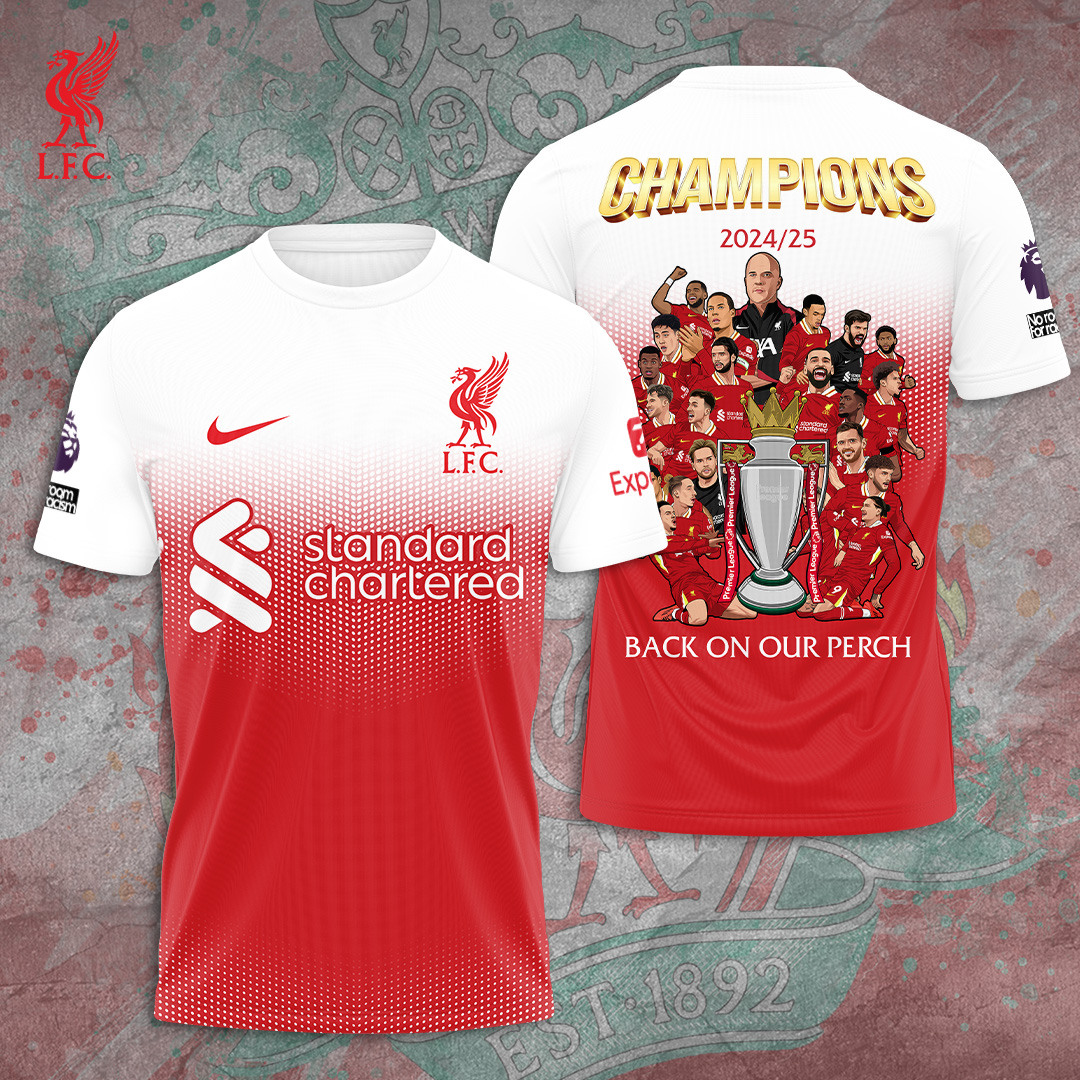 Liverpool Fc 2025 Premier League Champions 3D Shirt