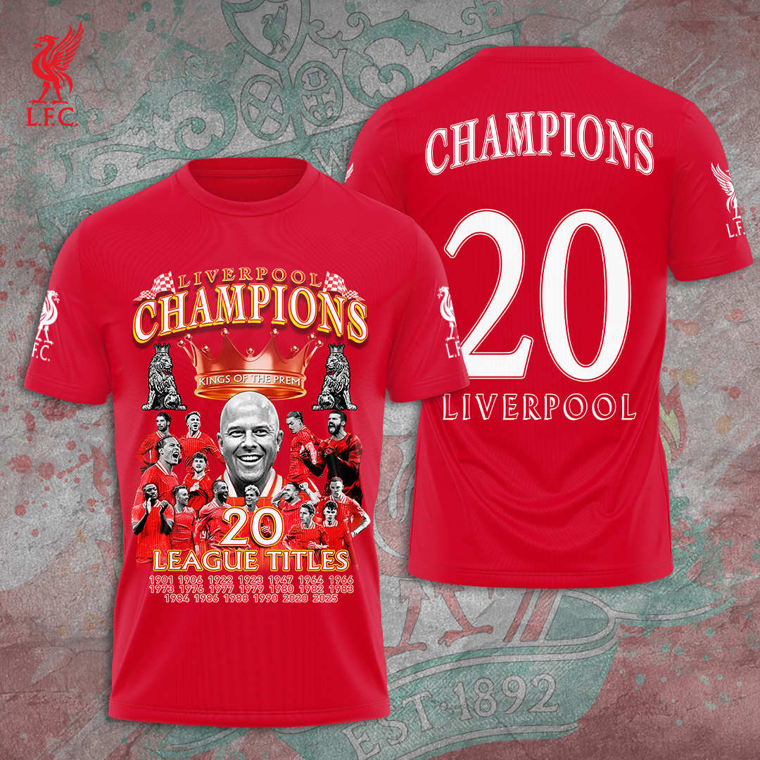 Liverpool Fc 2025 Premier League Champions 3D Shirt