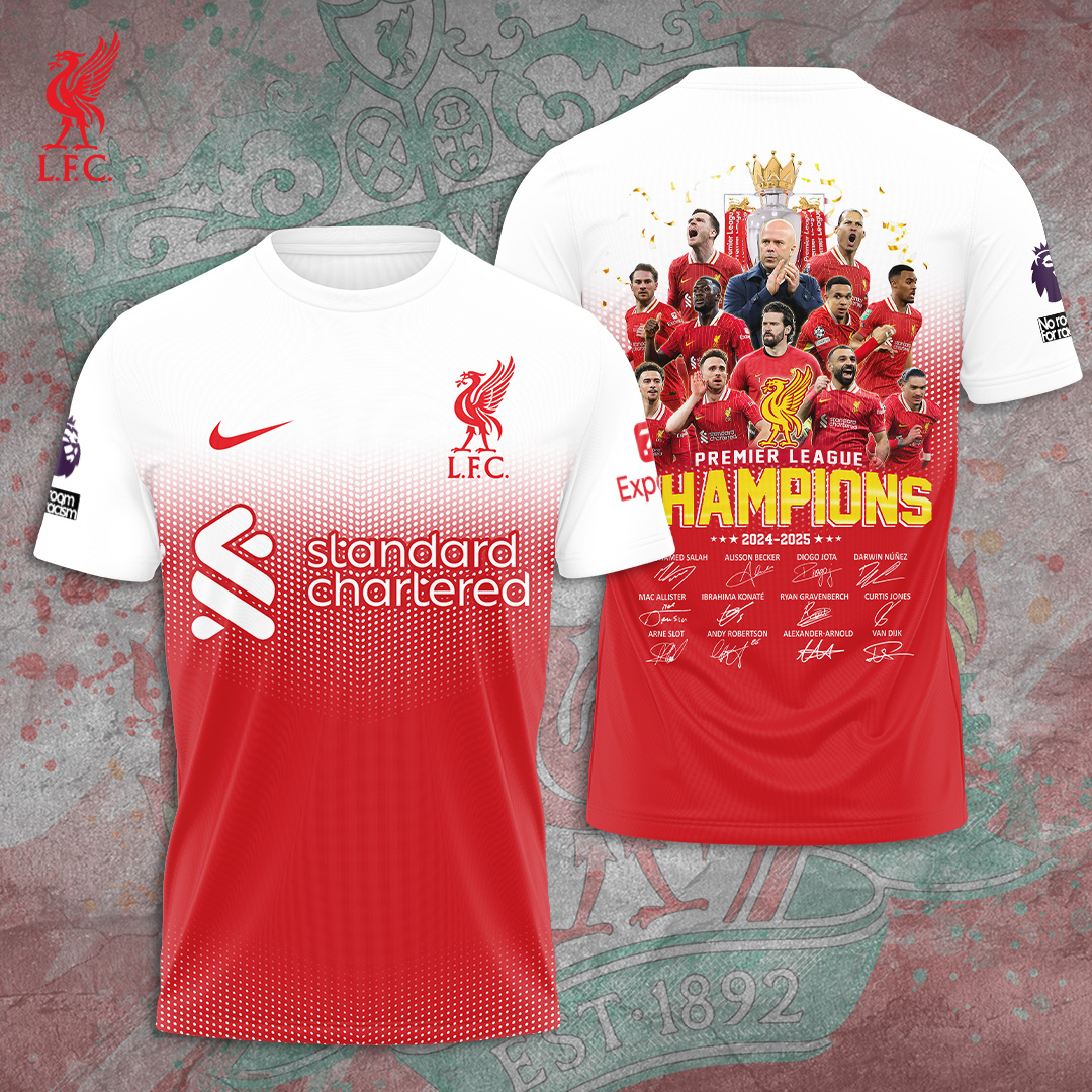 Liverpool Fc 2025 Premier League Champions 3D Shirt