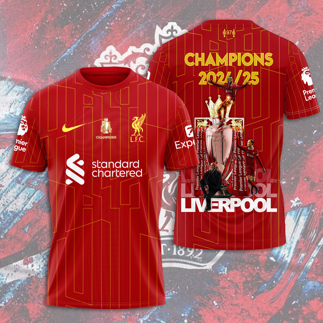 Liverpool Fc 2025 Premier League Champions 3D Shirt