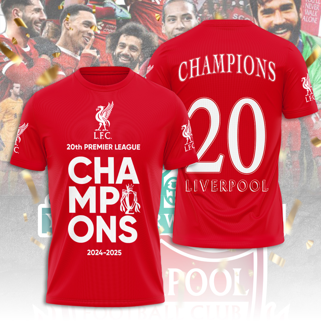 Liverpool Fc 2025 Premier League Champions 3D Shirt