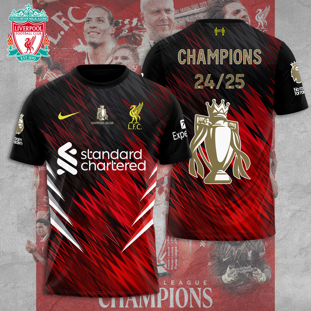 Liverpool Fc 2025 Premier League Champions 3D Shirt