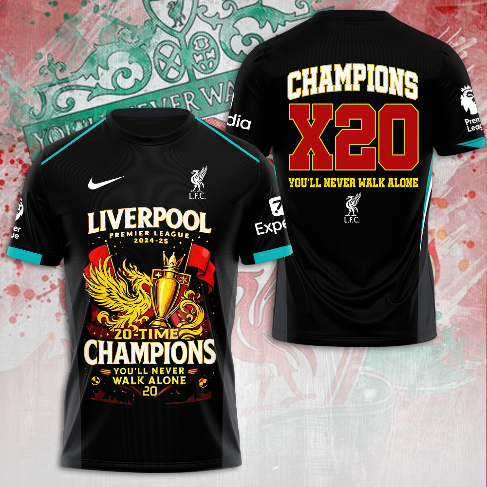 Liverpool Fc 2025 Premier League Champions 3D Shirt