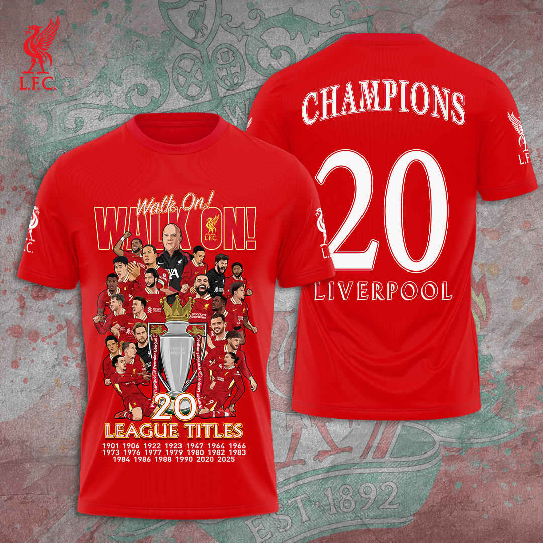 Liverpool Fc 2025 Premier League Champions 3D Shirt