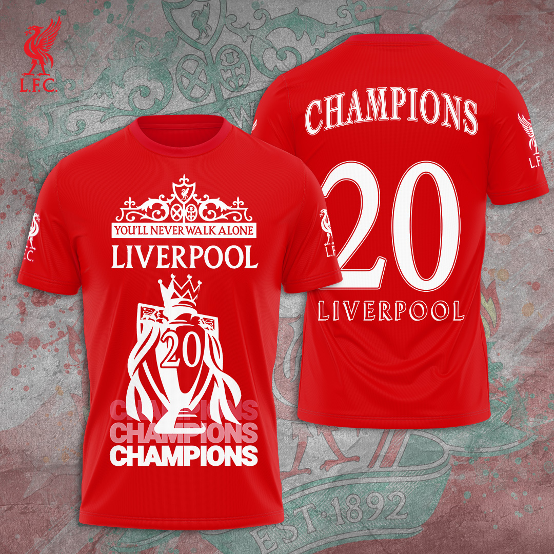 Liverpool Fc 2025 Premier League Champions 3D Shirt