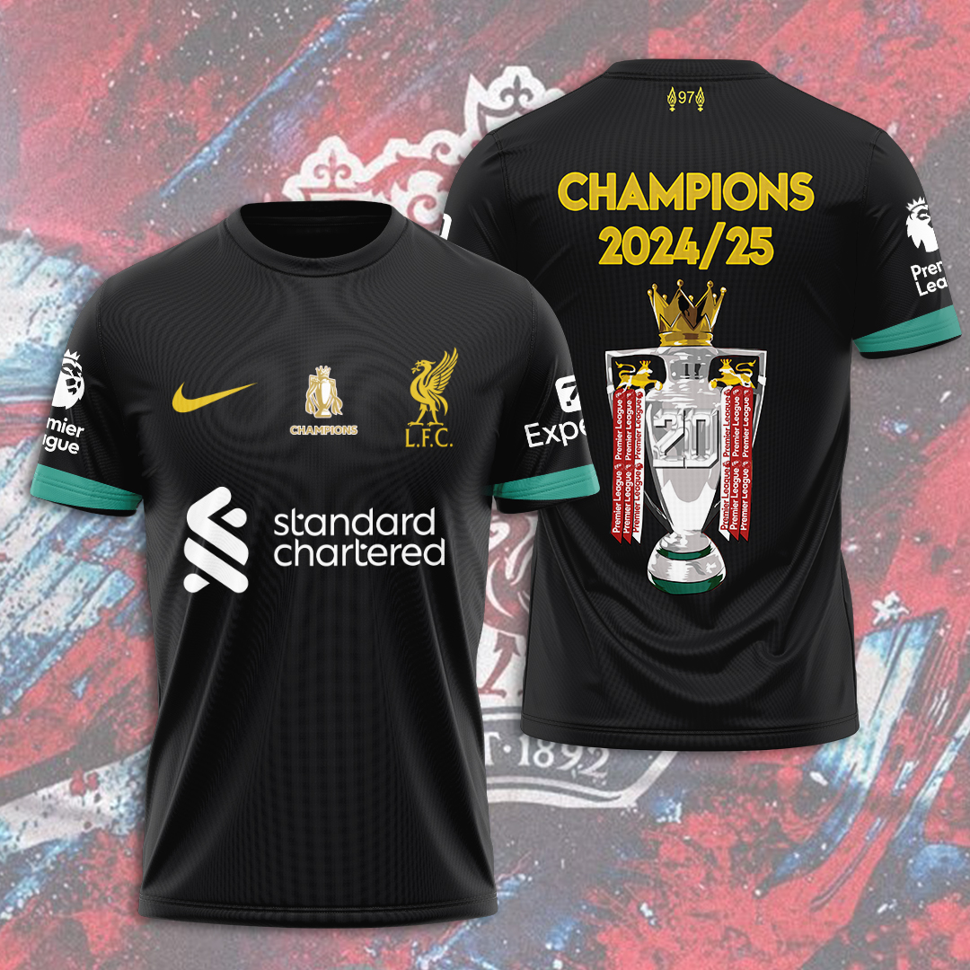 Liverpool Fc 2025 Premier League Champions 3D Shirt