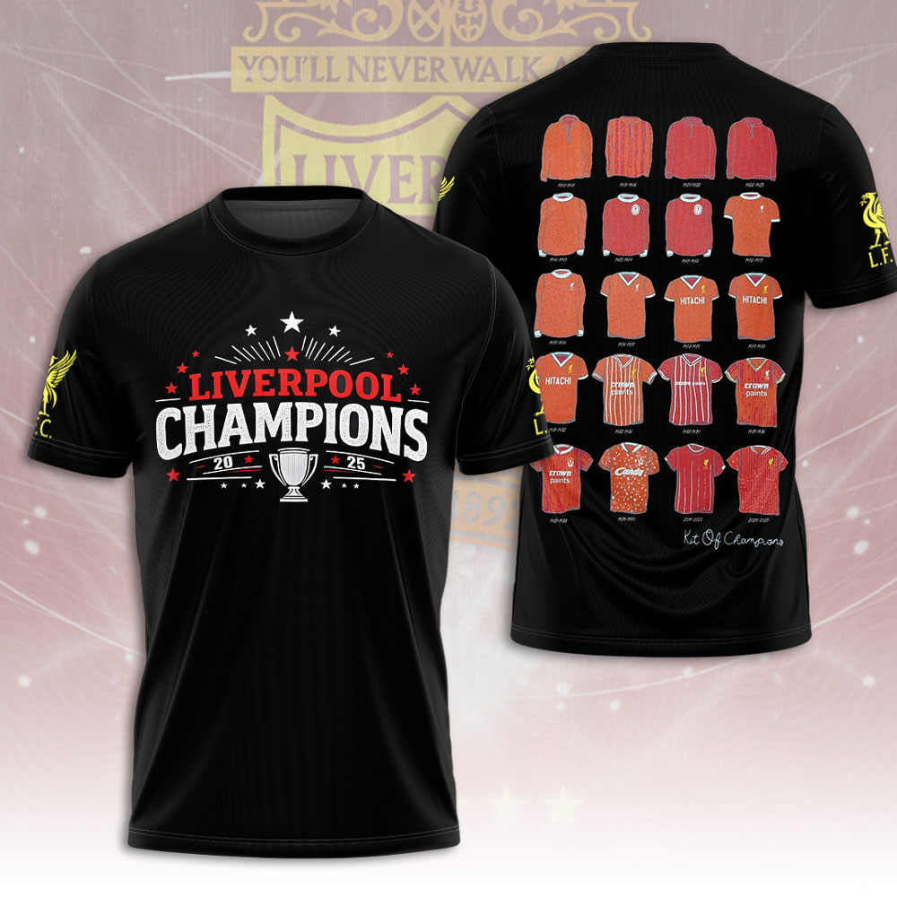 Liverpool Fc 2025 Premier League Champions 3D Shirt