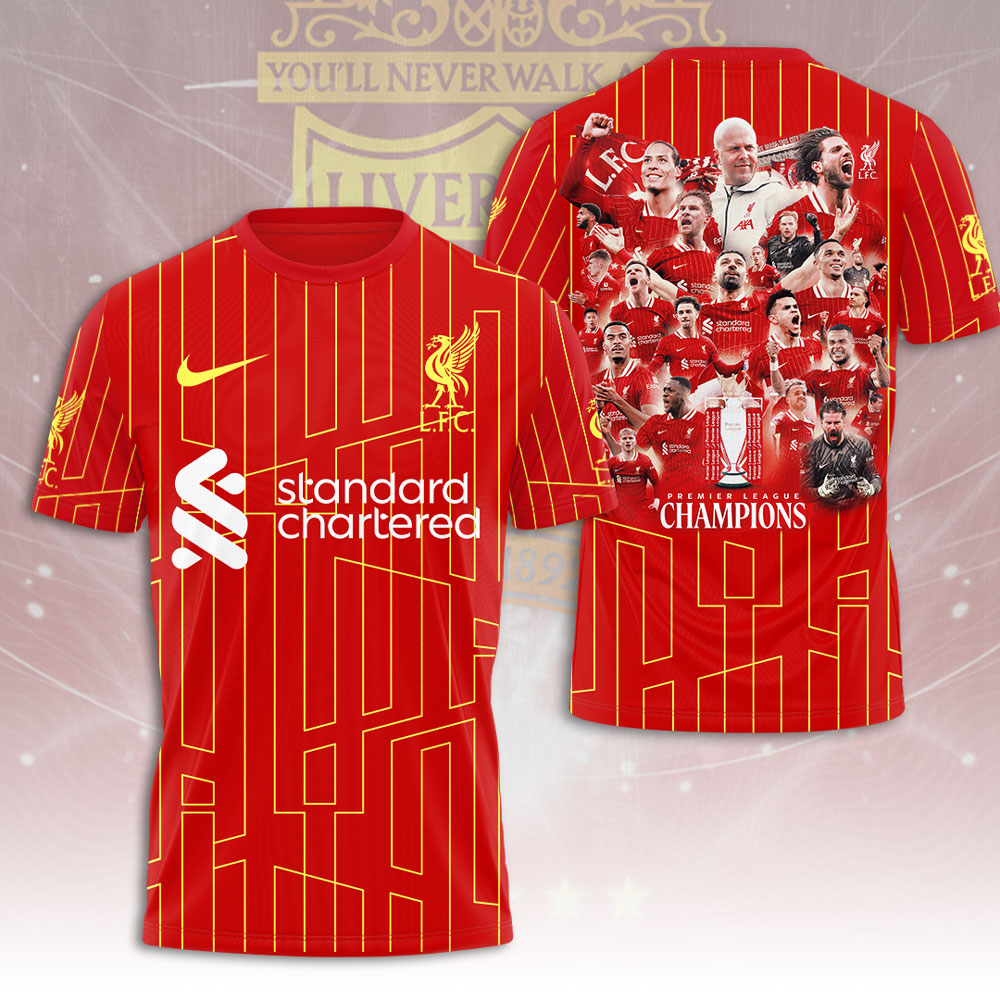 Liverpool Fc 2025 Premier League Champions 3D Shirt