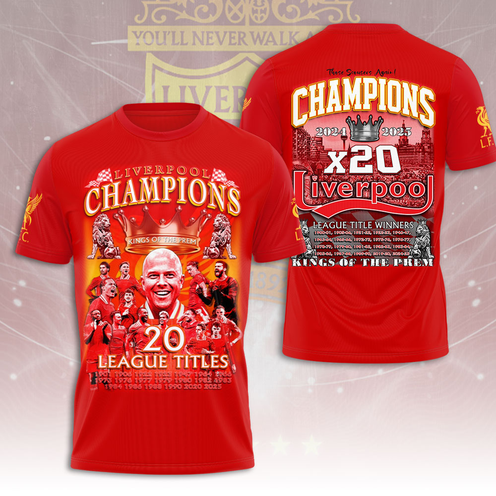 Liverpool Fc 2025 Premier League Champions 3D Shirt