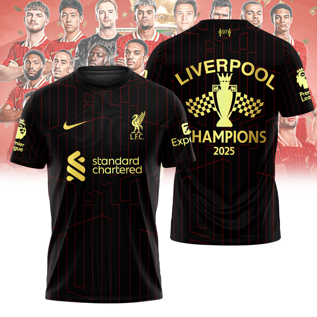 Liverpool Fc 2025 Premier League Champions 3D Shirt
