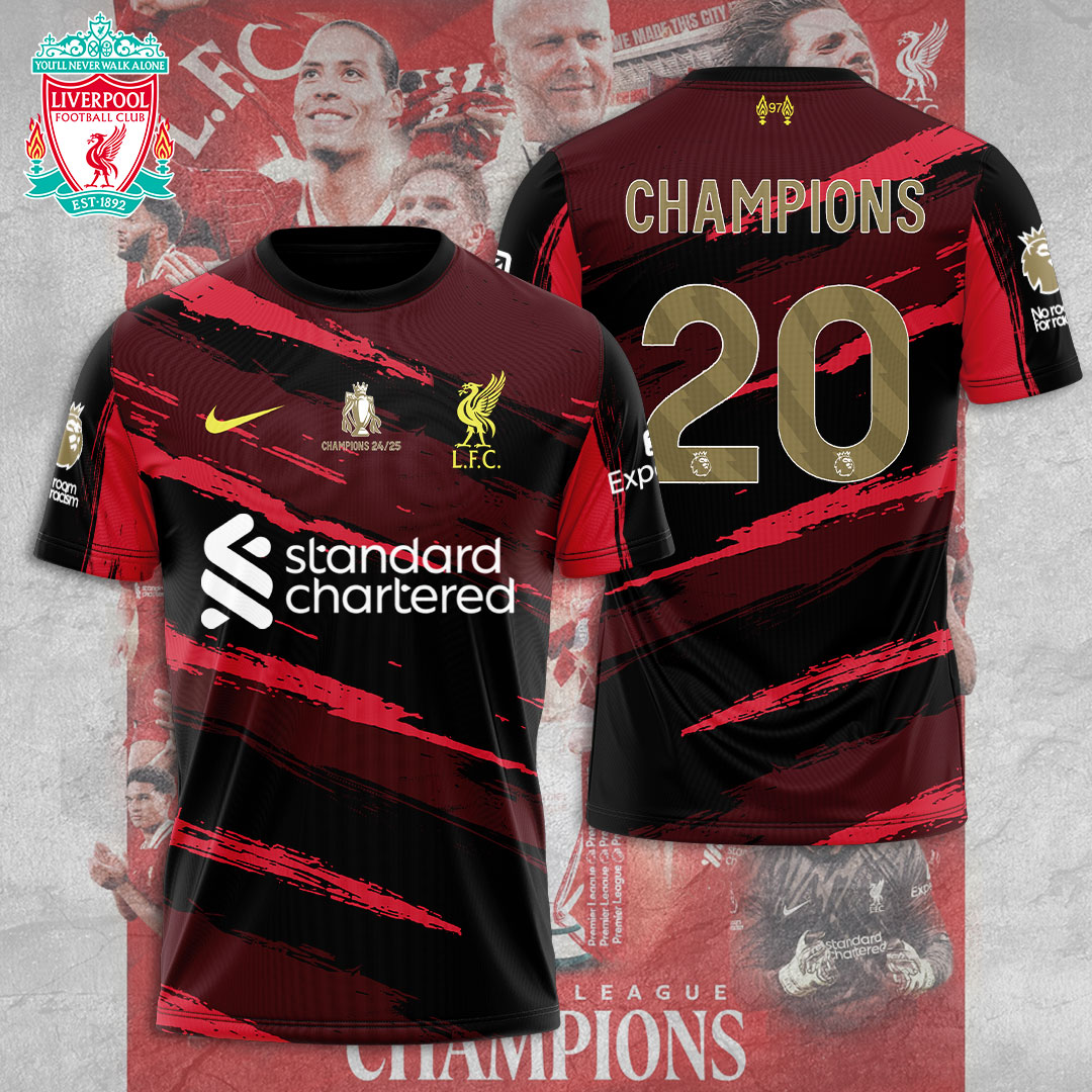 Liverpool Fc 2025 Premier League Champions 3D Shirt