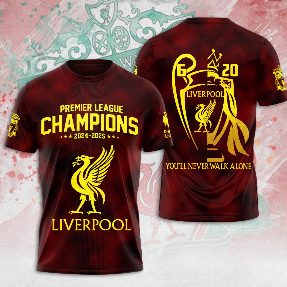 Liverpool Fc 2025 Premier League Champions 3D Shirt