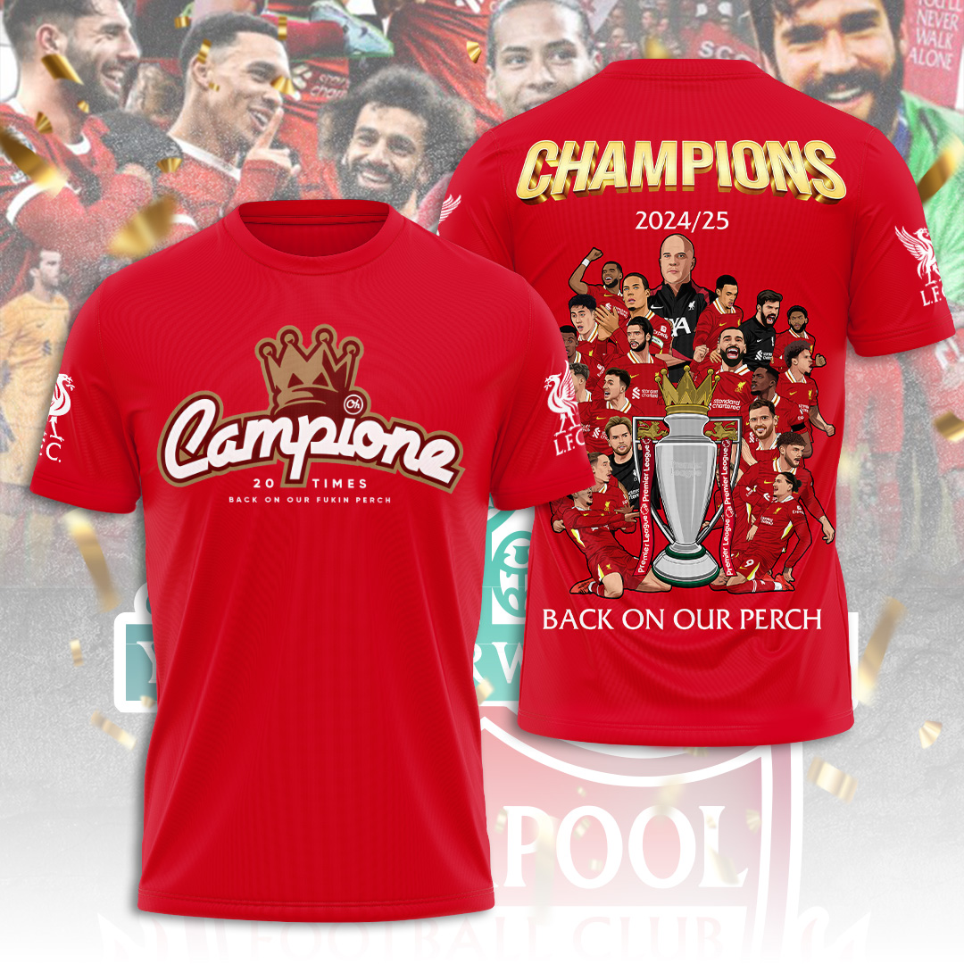 Liverpool Fc 2025 Premier League Champions 3D Shirt