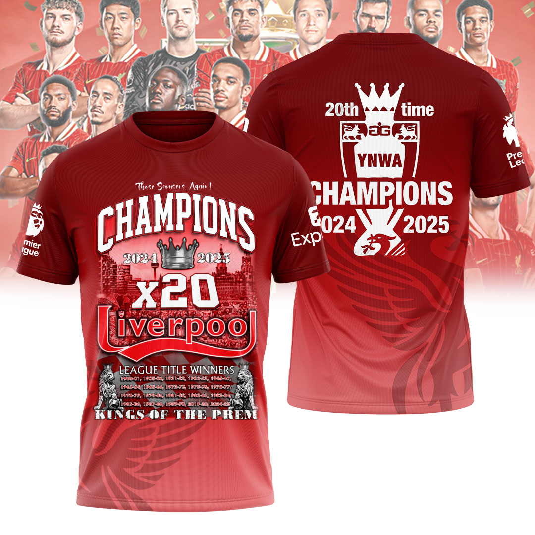 Liverpool Fc 2025 Premier League Champions 3D Shirt