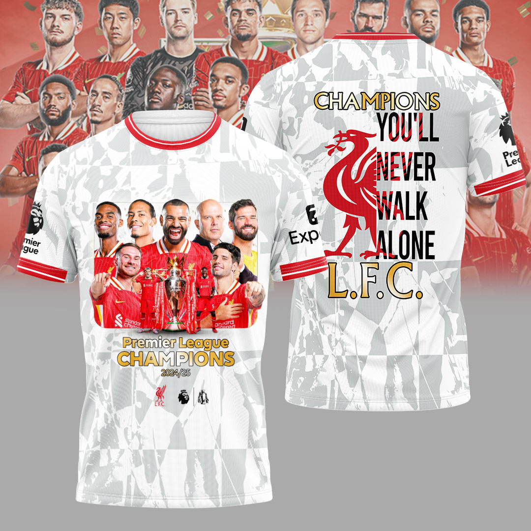Liverpool Fc 2025 Premier League Champions 3D Shirt