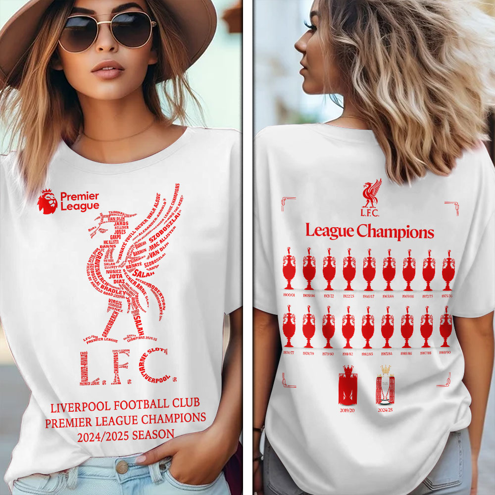 Liverpool Fc 2025 Premier League Champions 3D Shirt