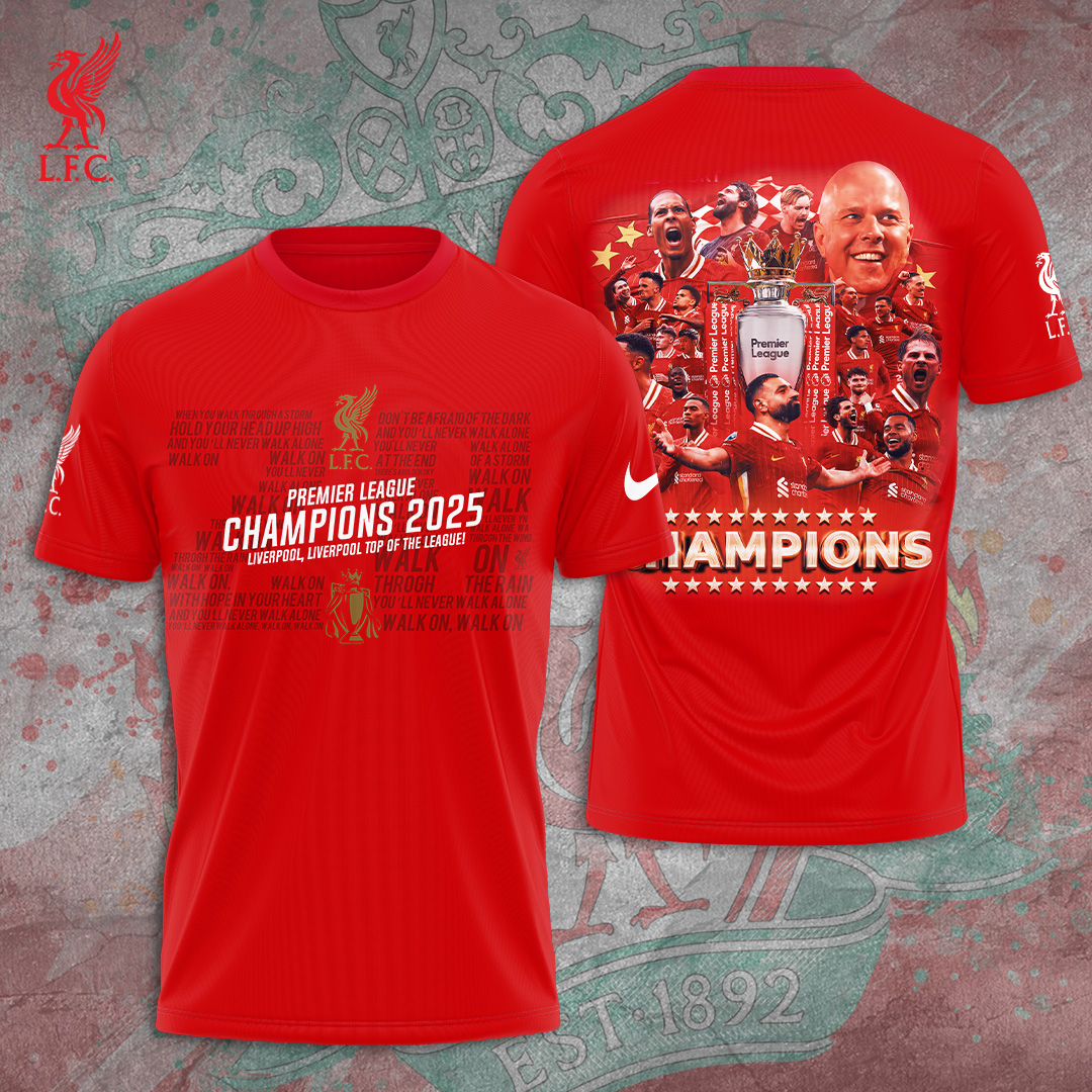 Liverpool Fc 2025 Premier League Champions 3D Shirt