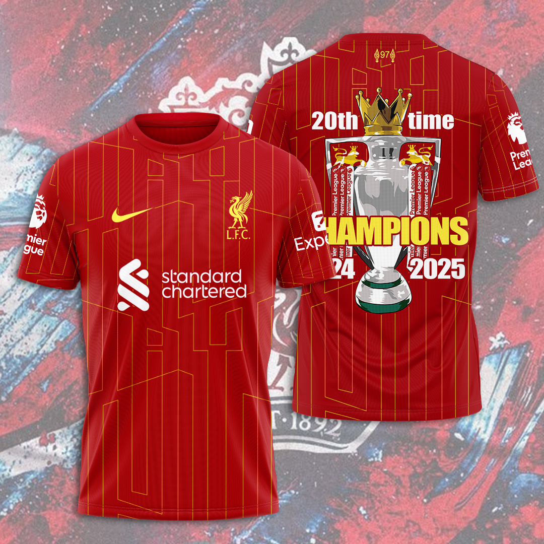 Liverpool Fc 2025 Premier League Champions 3D Shirt