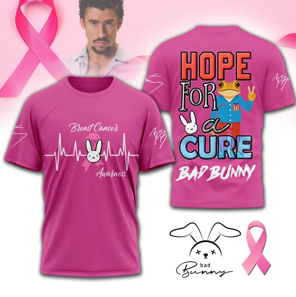 Bad Bunny hope for a cure Premium BDBN Tackle Breast Cancer Shirt Dark Pink