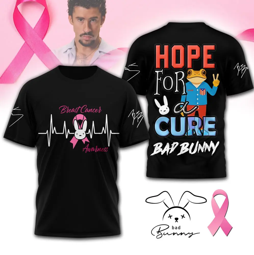 Bad Bunny 2026 BDBN Tackle Breast Cancer Shirt black