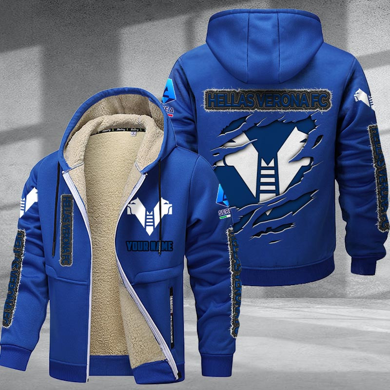 Hellas Verona FC Hoodie Zip Velvet Coat