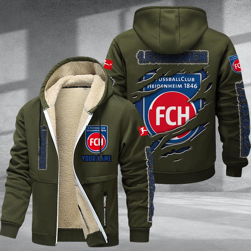 1. FC Heidenheim Hoodie Zip Velvet Coat