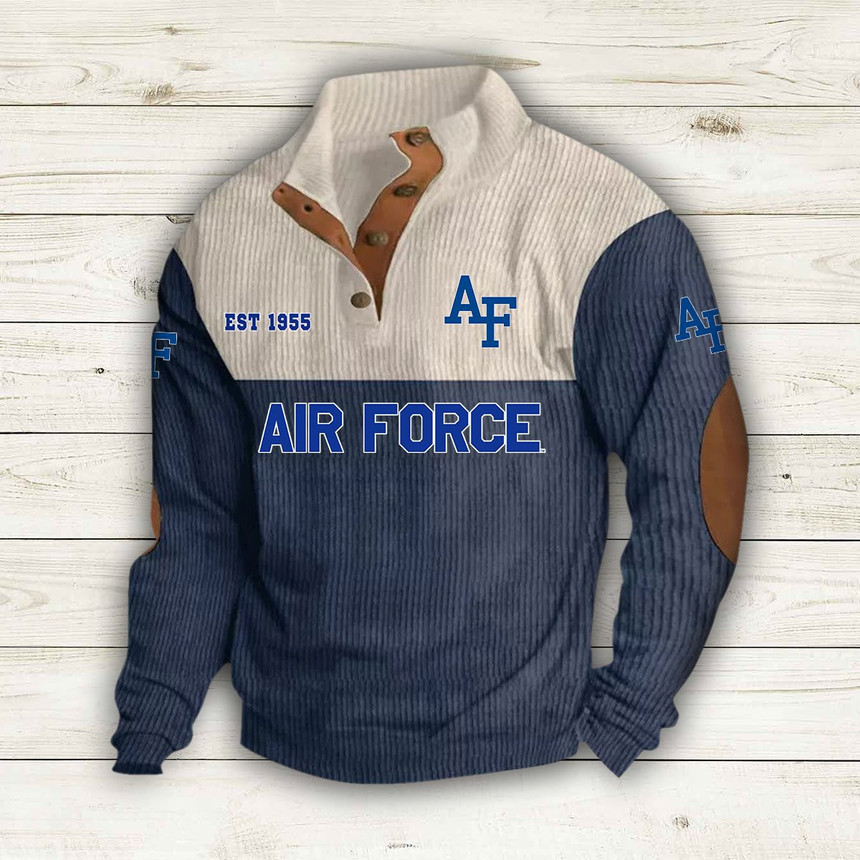 Air Force Falcons football Button Quarter Sweater
