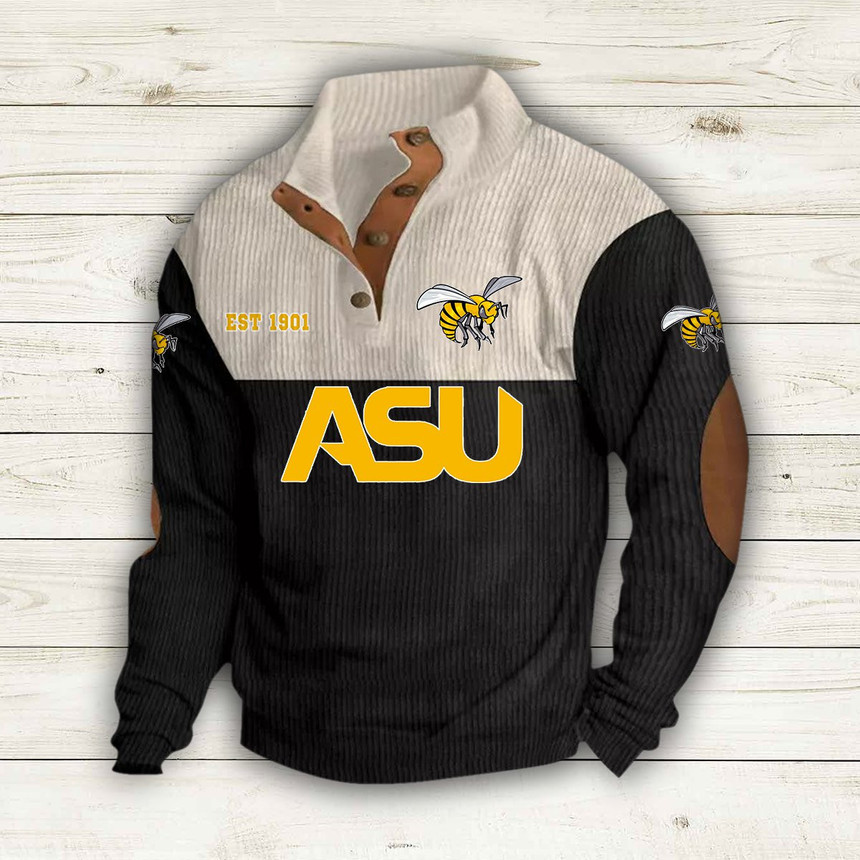 Alabama State Hornets football Button Quarter Sweater