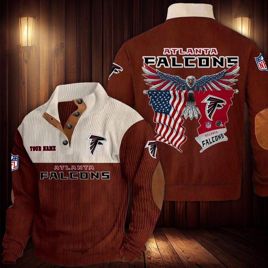 Atlanta Falcons Button Quarter Sweater