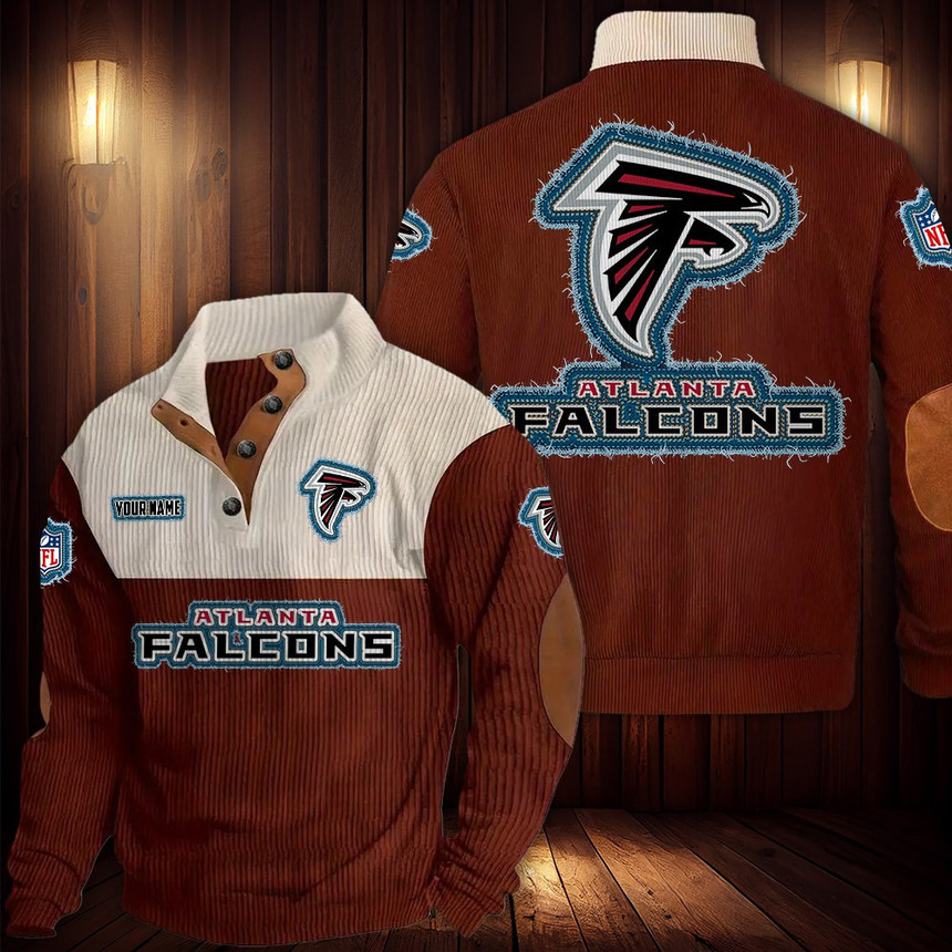 Atlanta Falcons Button Quarter Sweater