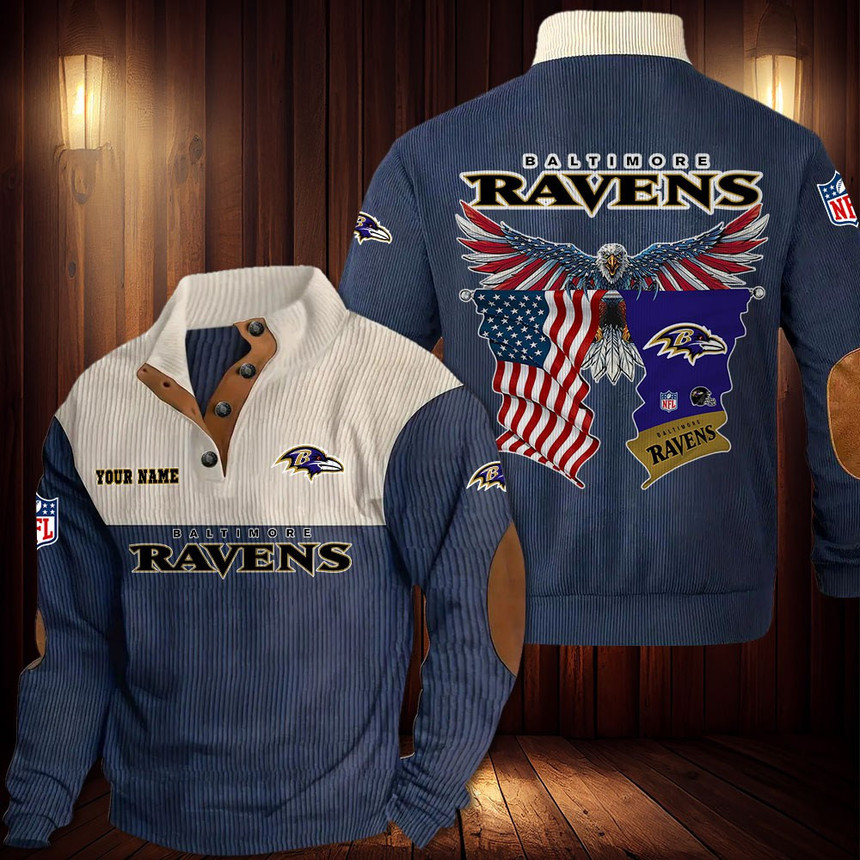 Baltimore Ravens Button Quarter Sweater