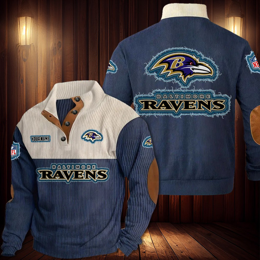 Baltimore Ravens Button Quarter Sweater