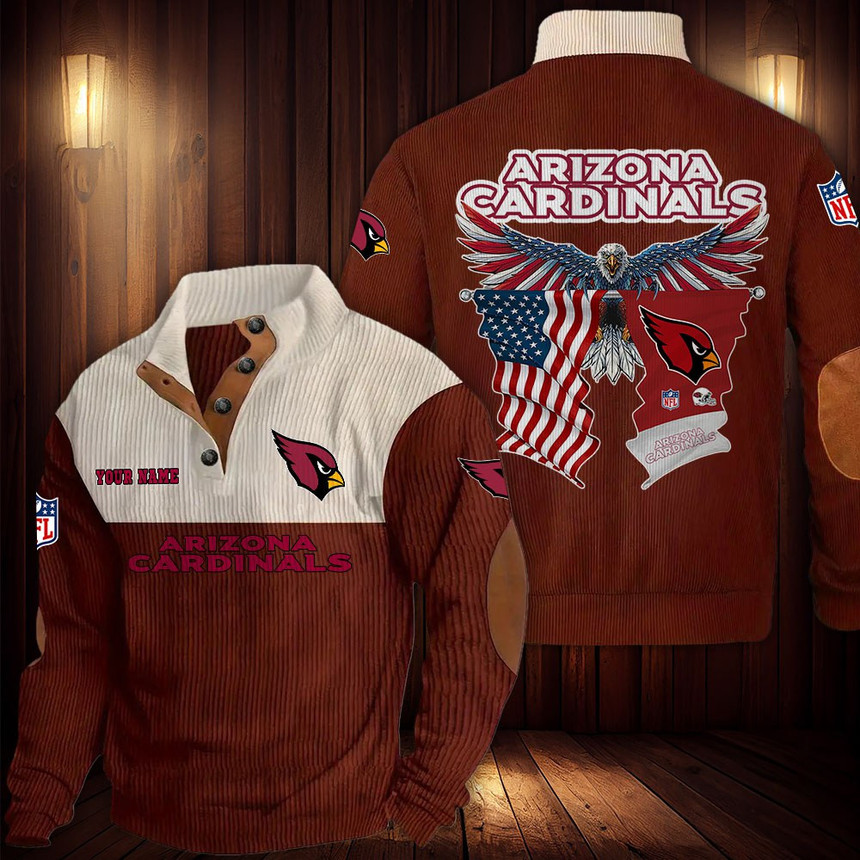 Arizona Cardinals Button Quarter Sweater