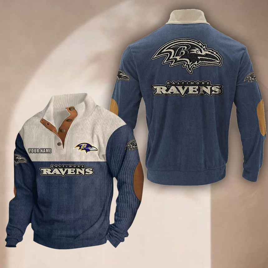 Baltimore Ravens Button Quarter Sweater