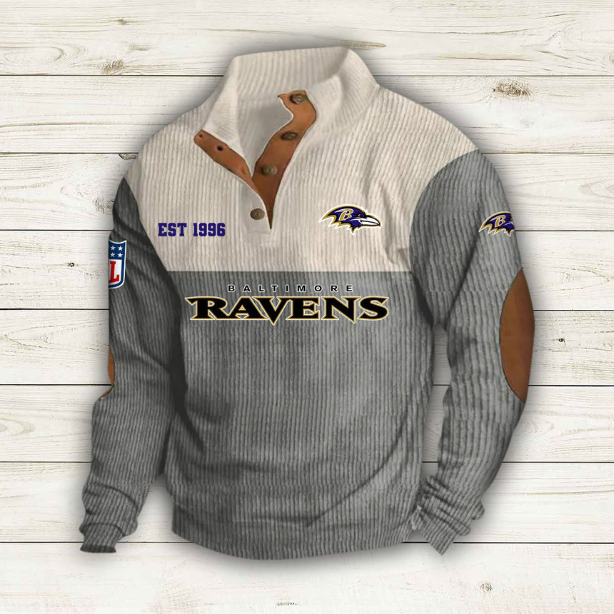Baltimore Ravens Button Quarter Sweater