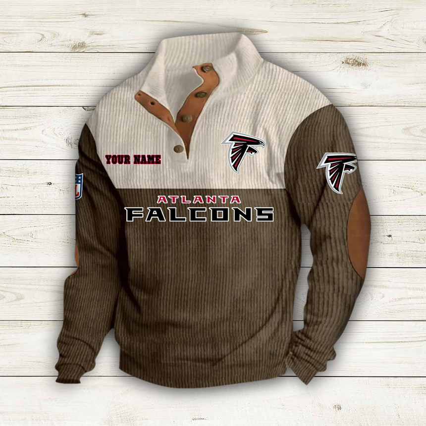 Atlanta Falcons Button Quarter Sweater