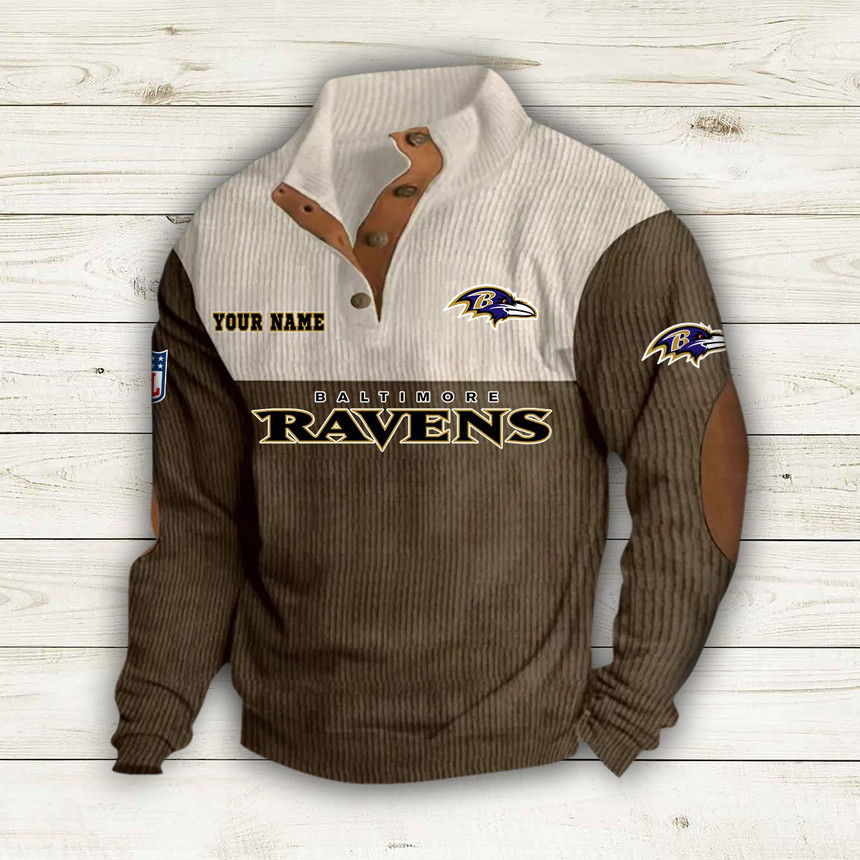 Baltimore Ravens Button Quarter Sweater
