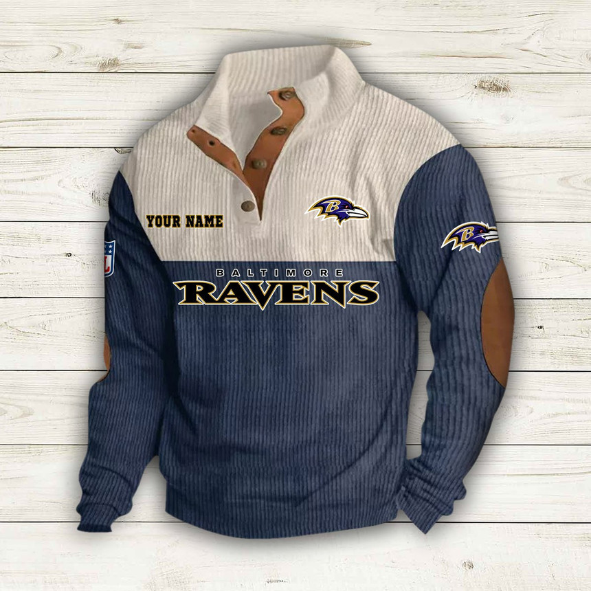 Baltimore Ravens Button Quarter Sweater