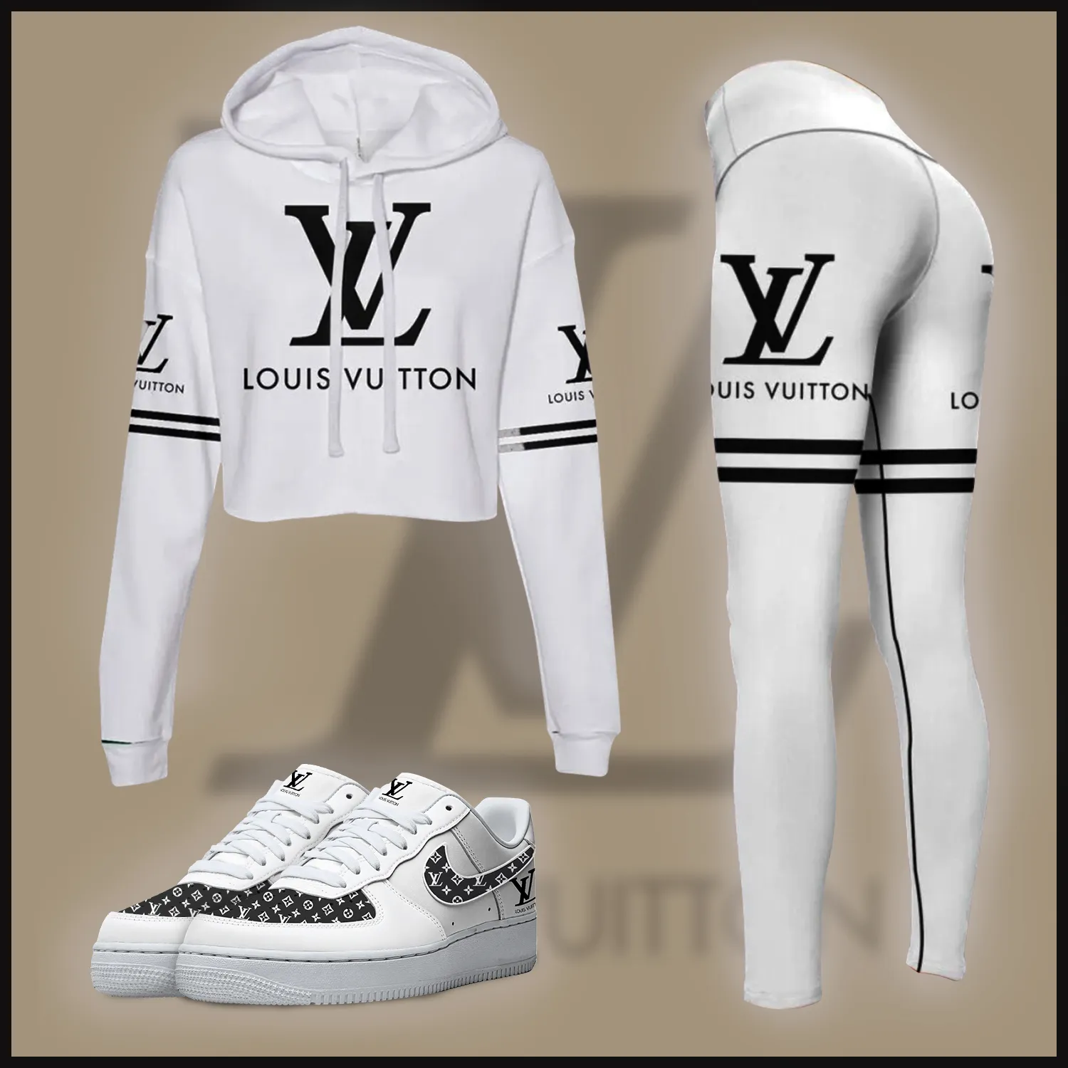 Louis Vutton Cropped Hoodie & Leggings