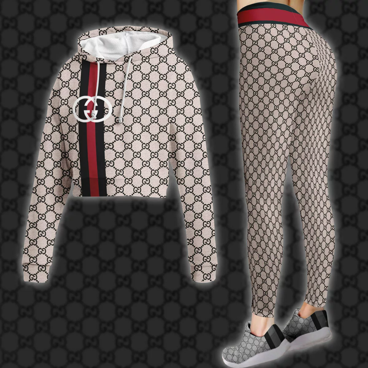 Luxury Brand Limited Edition Cropped Hoodie Leggings Set 2025